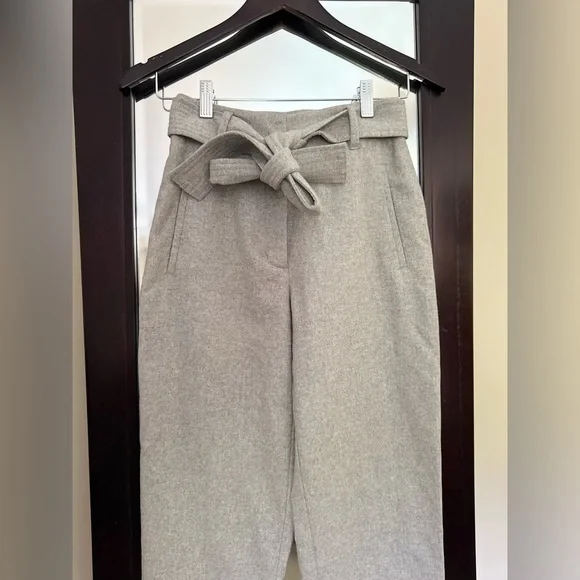 ARITZIA WILFRED JALLADE Light Gray Belted Trousers (US 0) - Picture 4 of 9
